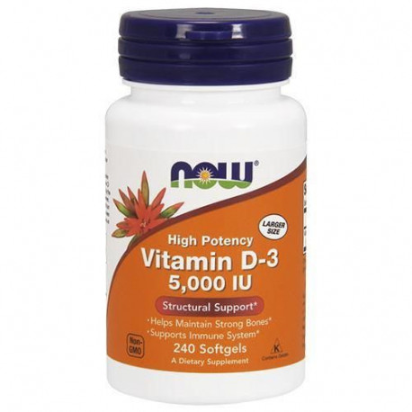NOW Vitamin D3-5000 IU - 240 softgels