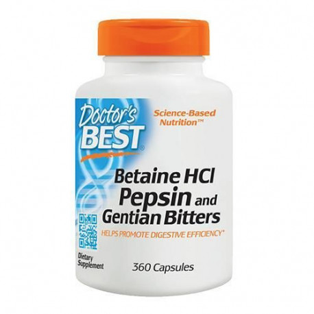 DOCTOR'S BEST - Betaine HCl Pepsin&Gentian Bitters - 360caps.