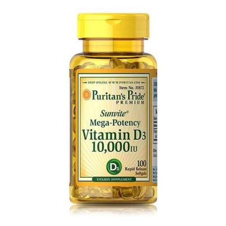 PURITANS PRIDE Vitamin D3 10000 IU - 100softgels.