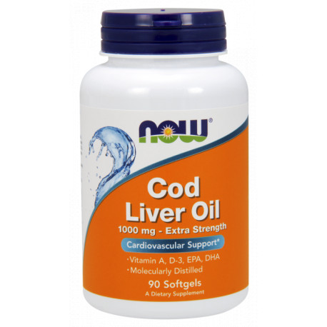 NOW Cod Liver Oil Extra Strength 1000 mg -90 kaps.