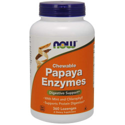 NOW Papaya Enzymes - 360 ┼żuv.pastil.