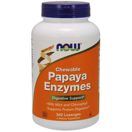 NOW Papaya Enzymes - 360  žuv.pastil.