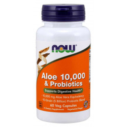 NOW Aloe 10000 & Probiotics 60vegkaps.