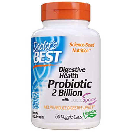 Doctor┬┤s Best Digestive Health Probiotic with LactoSpore Probiotic 2 miliardy CFU 60 kaps.