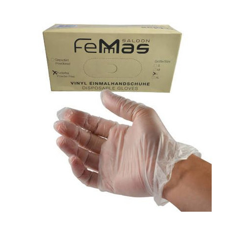 FEMAS Protective Gloves Vinyl - 100pcs - L.