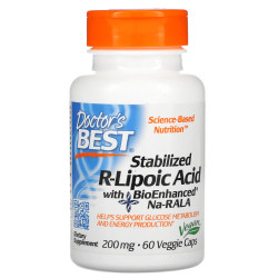 Doctor┬┤s Best Stabilized R-Lipoic Acid 200 mg 60 kaps.