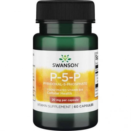 Swanson Vitamín B6 P-5-P 20 mg 60 kaps
