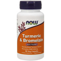 Now Turmeric & Bromelain - Kurkuma 300 mg + Bromelain 150 mg 90 kaps.