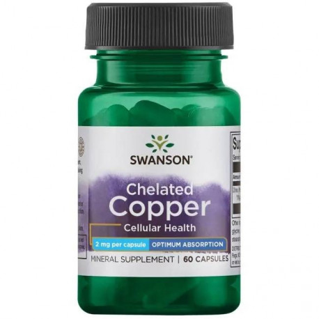 Swanson Chelated Copper 2mg 60 kaps.