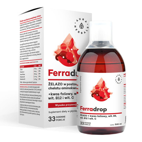 Aura Herbals Ferradrop ┼żelezo + kyselina listov├í 500 ml