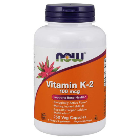 NOW Vitamin K2 MK4 100 mcg & Alfalfa 250 kaps.