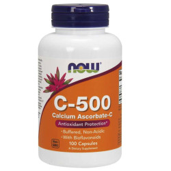 NOW C-500 Buffered + Calcium Ascorbate 100 kaps.