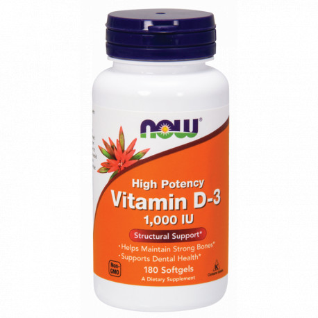 NOW Vitamin D3 1000 IU 180 softgels