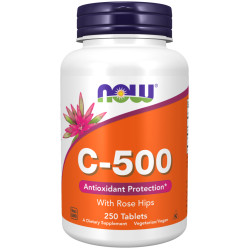 NOW Vitamin C-500 with Rose Hips - 250 tabl.
