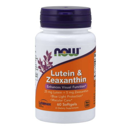 NOW Lutein 25 mg i Zeaxanthin 5 mg 60 kaps.