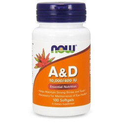 NOW Vitamin A&D -10000 IU/400 IU - 100 Softgels